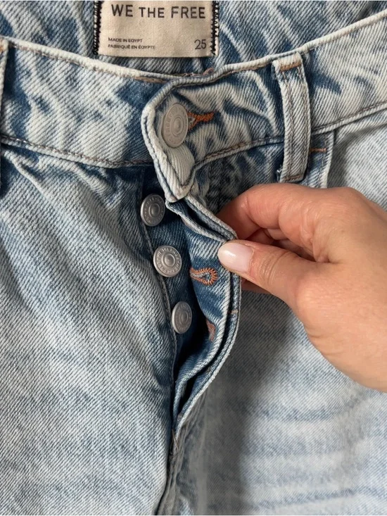 NWT Free People We The Free Good Luck Mid-Rise Barrel Jeans in Aegean - Picture 9 of 9